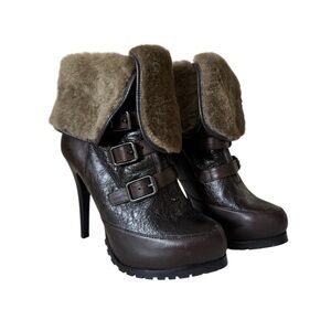 Ash shearling platform boots with buckles size 38.5